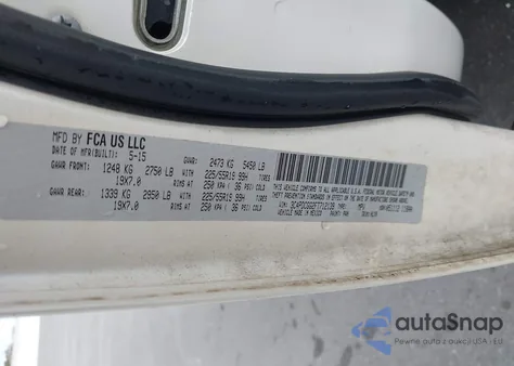 2015 Dodge Journey Crossroad z USA, uszkodzony, nr VIN 3C4PDCGG2FT712139